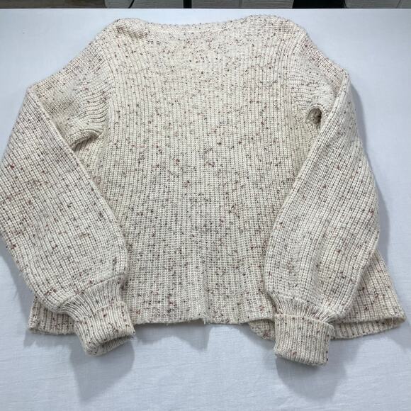 VTG 80s Erika Wool Blend Knit Sweater Open Cardigan size M Tan - Picture 4 of 8